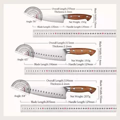 HEZHEN-Aço e Madeira Red Handle Kitchen Knife Set, Tesoura Titular, Nitidez Rod, Acessórios, 1.4116 Aço, 8 PCs - Wolf Magazine