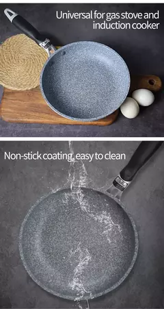 Frigideira Antiaderente de Pedra Durável, Frigideira de Caldeirão, Panelas de Fogão de Indução, Ovo Panqueca, Fogão a Gás, Home Wok, 28 cm, 26 cm, 24 cm, 20cm - Wolf Magazine