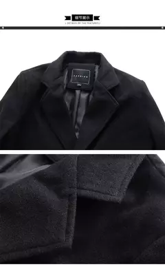 Casaco longo de algodão masculino, à prova de vento, Monocromático, Lã, Blended, Casual, Moda empresarial, Tamanho 5XL, Novo, Outono, Inverno, 2022 - comprar online