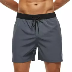 Escadch-Shorts Masculina Clássico Cor Sólida Malha Respirável de Forro com Bolsos com Zíper, Moda Banho Verão, Calções de Ginástica, 2022 - loja online