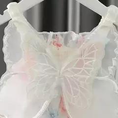 Vestido de princesa rosa para meninas de 0 a 3 anos, vestido de verão com arco e asas para festa de aniversário - comprar online