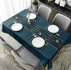 Toalha de mesa retangular nórdica anti-incrustante, tecido impermeável e à prova de óleo, mesa de café moderna do agregado familiar na internet