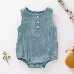 Imagem do Verão infantil bebê meninos meninas macacão musselina sem mangas recém-nascido macacão moda roupas do bebê