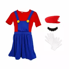 Jogo encanador bros cosplay trajes engraçados halloween carnaval roupas para homens mulheres fantasia macacão com chapéu luvas de bigode na internet