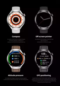Huawei GT4 Pro Smartwatch Impermeável para Homens, GPS, NFC, 360x360, Tela AMOLED, Frequência Cardíaca, Chamada Bluetooth, IP68, 2022 - loja online