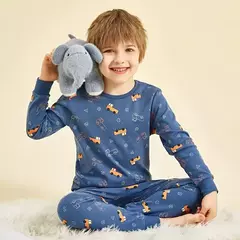 Conjuntos de pijamas de algodão de manga comprida infantil, para crianças, meninos, meninas, novo, outono, 2, 4, 5, 6, 8, 12, 14 anos - comprar online