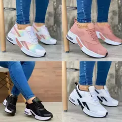 Tênis de malha respirável para mulheres, Tênis femininos, Sapatos de tênis casuais, Ao ar livre - loja online
