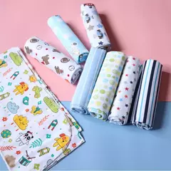 Cobertor de fraldas de flanela supermacio do bebê, Envoltório recém-nascido, 100% algodão, Swaddle impressão, 76x76cm, 4Pc Pack