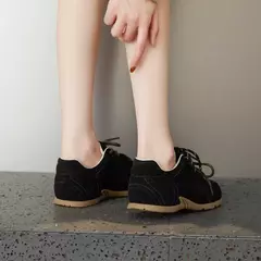Aiyuqi tênis feminino novo couro genuíno retro alemão sapatos de treinamento feminino inverno veludo pele plana sapatos casuais - comprar online