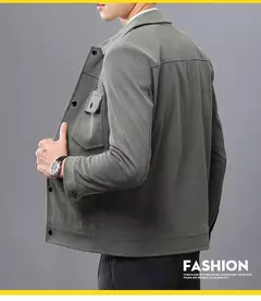 Imagem do Casaco de veludo masculino único-breasted duplo bolso lapela multi-cores senhores casual juventude moda luxo workwear casaco