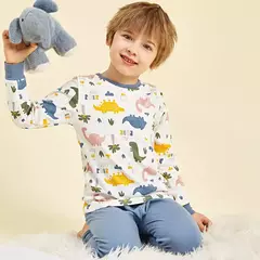 Imagem do Pijama infantil de manga comprida, pijama de algodão, roupa de bebê menina, pijama infantil, criança, menina, criança, 3-14 anos, inverno