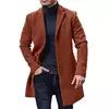 Jaqueta de lã de lapela de peito único masculina, monocromática, casual, casacos primavera e inverno, streetwear masculino