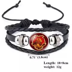 Harri potter pulseiras de couro com contas brinquedos hogwarts slytherin grifinória distintivo pomo mortos da morte 93/4 pulseira presentes brinquedos