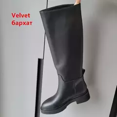 FEDONAS-botas altas de couro genuíno para mulheres, botas grossas de motocicleta, sapatos quentes, outono, inverno, ins, 2022 - comprar online