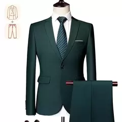 Terno casual de negócios masculino para casamentos, blazer genuíno, colete e calças, grande e alto, colete slim fit, calças de vestido, tamanho EUA