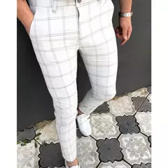 Calças xadrez para homens, calças formais casuais confortáveis, europeu e estados unidos, estilo britânico, terno elegante - comprar online