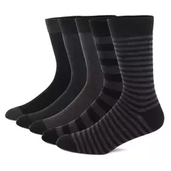 Imagem do Meias masculinas de algodão penteado, preto, Argyle legal, meias casuais, plus size, alta qualidade, respirável, 5 pares