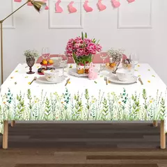Spring Wild Grass Tablecloth, Table Cover for Home Decor, Verão, Primavera, Verde, Feriado, Casamento, Birthday Party, Kids, Baby Shower - Wolf Magazine