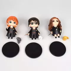 3 pçs/set Harryy Potter Filme Q Posket Hermione Ron Hedwig Figura de Vinil Brinquedo Decoração de Bolo Modelo de Carro Boneca de PVC Brinquedo para Crianças - Wolf Magazine