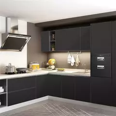 Imagem do Auto-adesivo Matt Black Film, adesivo grosso, móveis, cozinha, armários, mesas, parede, DIY Renovation Wallpaper, 40cm de largura