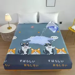 Kuup poliéster impermeável desenhos animados cabido folha, cama king size tampa, sem fronha, elástico, em torno do colchão, 360 ° - comprar online