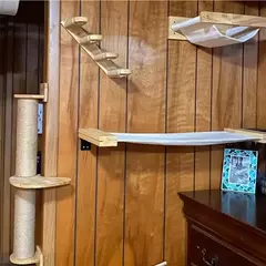 Estrutura de escalada para gatos montada na parede, 50cm, escada de escalada para gatos, rede, atividade, sisal, poste de garra para gatos, pedal interno, casa para gatos - loja online