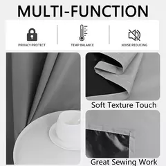 Cortinas monocromáticas blackout, sombreamento completo e proteção solar, quarto e sala de estar, 100% blackout, 1pc - comprar online