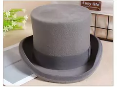 Chapéu Fedora liso unissexo de lã, Chapéu alto de homem, Boné mágico, Cinta cilíndrica, Steampunk, Versátil, Panama, Mágico, Cavalheiro, 2024 - comprar online