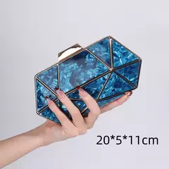 Bolsa de ombro acrílica com corrente transversal para mulheres, embreagem noturna, carteira de casamento alta qualidade, design de luxo, moda na internet