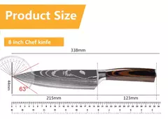 Sharp Japonês Chef Faca Set, Facas de Cozinha, Laser Damasco Padrão, Cleaver Slicing Utility, Santoku, 1-10 Pcs