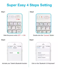 Imagem do Mini teclado sem fio do bluetooth, recarregável, para o portátil, tabuleta, telefone, ipad, andróide, ios, janelas
