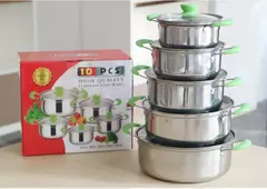 Aço inoxidável Hot Pot Set, Panelas, Sopa Pot, Steamer Presente, 16cm18cm 20cm 22cm, 24cm, Utensílios de cozinha, Atacado, 10 Pcs - comprar online