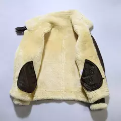 Imagem do Jaqueta de couro genuíno masculina, casaco de pele marrom, pele de carneiro real, casual quente, shearling barato, moda masculina de alta qualidade, inverno
