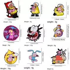 Covarde herói cães esmalte pinos anime figuras emblemas broche de lapela de metal para mochilas broches moda jóias acessórios presentes - loja online