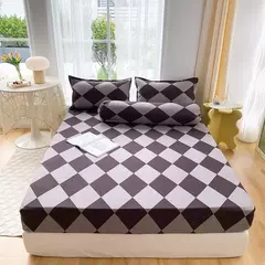 Lençol equipado 100% poliéster com elástico para colchão, lençol com quatro cantos, sem fronhas, novo produto, 1 conjunto