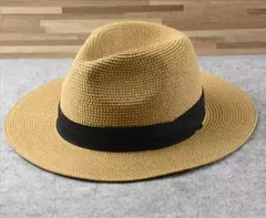 Chapéu de palha panaman cabeça grande masculino, chapéu de tecido dobrável, chapéu top jazz, proteção solar, sombreamento solar, tamanho grande, 63cm - comprar online