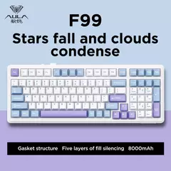 Junta do Teclado Mecânico Aula F99, PBT, Sem Fio, Bluetooth, Personalização do Jogo, Hot Plug, Modo 3, 2.4g, 8000mAh na internet