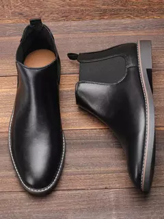 Botas de couro chelsea masculinas, marca de moda confortável, 40-46, 2024 - comprar online