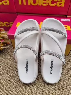 Sandália Feminina Papete strass Plataforma anatômica 3 Tiras - comprar online