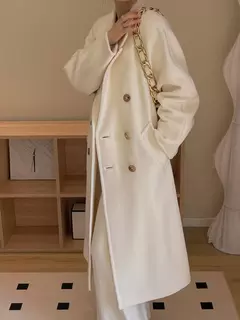 Casaco de Cashmere Camel Classic, casaco de lã de comprimento médio, novo, 101801, outono e inverno - comprar online