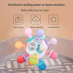 Desenvolvimento De Silicone Chocalho Teether Brinquedos, Montessori, Puxar Cordas Jogos, 1 Ano Brinquedos De Dentição Para Bebês, 6 12 Meses - comprar online