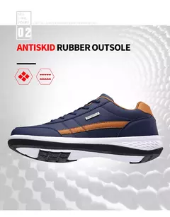 Imagem do Sapatos masculinos de couro pu tênis tendência casual respirável lazer masculino tênis antiderrapante calçados vulcanizados tenis masculino