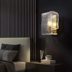 Luxo Lâmpada De Parede Com Onda De Água Padrão, Todo O Cobre, Sala De Estar Fundo, Quarto, Cabeceira, Hotel, Salão, Corredor