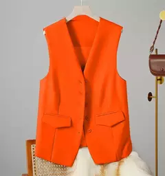 Colete vintage sem mangas feminino, Casacos elegantes, Casacos, Roupa casual, Monocromática, Streetwear, Primavera, Verão, Outono, Vestuário