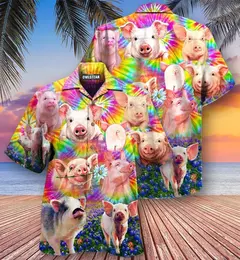 Flamingo desenho animado 3D dos homens camisa havaiana, roupas de praia extragrandes, manga curta, moda, verão, venda quente na internet