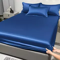 Lençol de cetim para o quarto, cama moderna, simples, cor sólida, excluindo fronhas, 1
