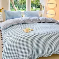 Imagem do Preto branco pequenos verifica impresso conjunto de cama floral capa edredão fronha conjunto cama folha colcha único rainha rei tamanho