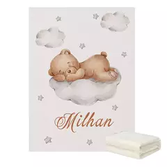LVYZIHO-Conjunto de cama personalizado berço para o chuveiro do bebê, urso adormecido, nome personalizado, lua, nuvem, estrelas, menino e menina na internet