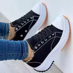 Sapatilhas femininas com renda casual, calçados esportivos de plataforma, tênis feminino, plus size 43, nova moda, verão, 2022 - Wolf Magazine