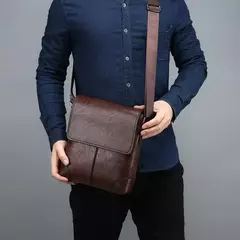 Bolsa crossbody impermeável para homens, cor sólida, grande capacidade, pasta portátil, armazenamento de couro PU, sacos de ombro, meninos